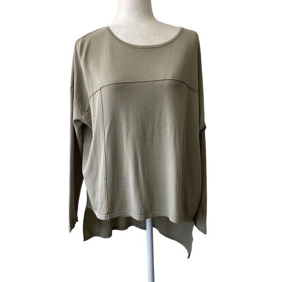 Dixie Made in Italy Sweater Oversized High Low Drop Shoulder Top - Picture 1 of 15